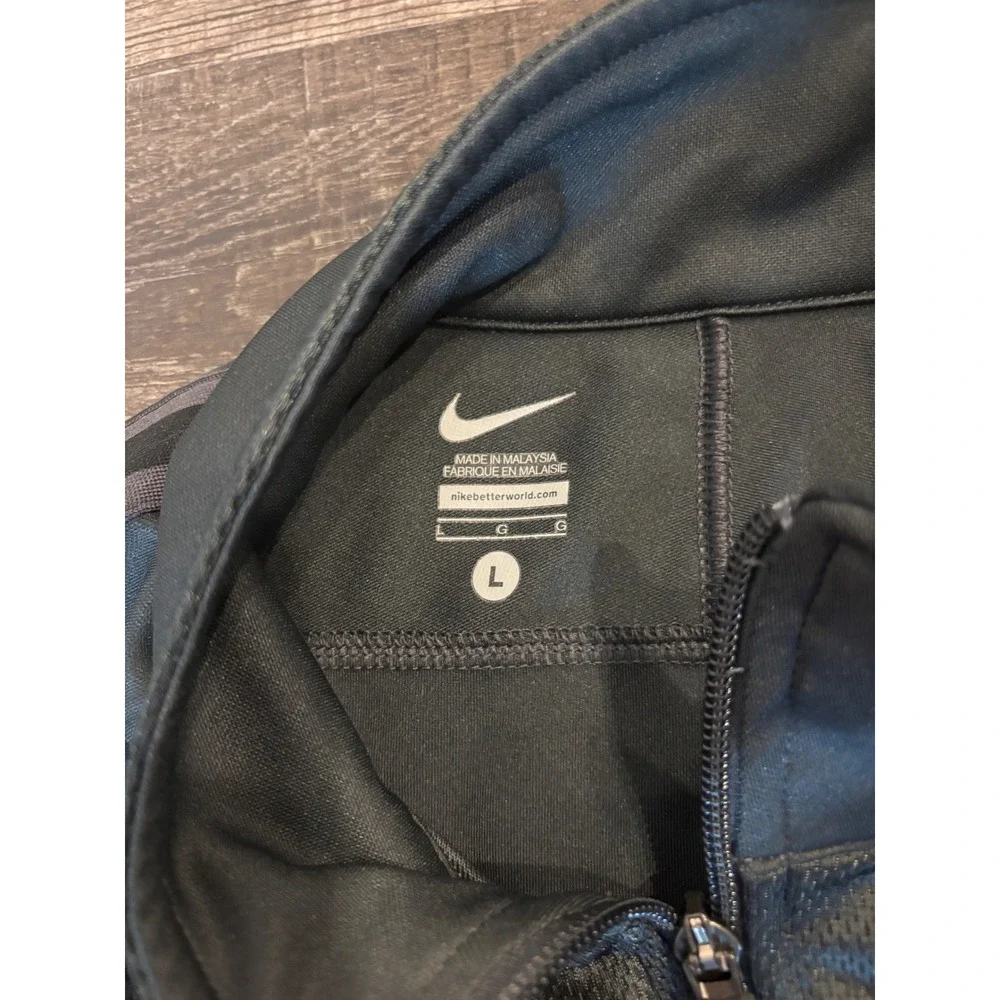 Nike Mens Track Jacket Full Zip Gray Black Mesh Panel Sportswear Large